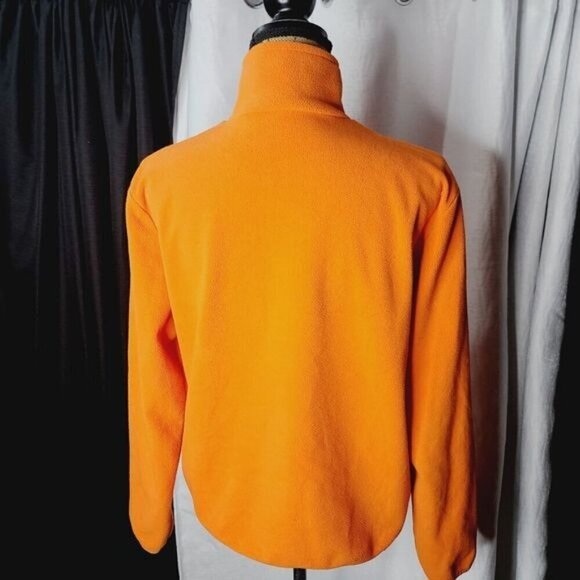 Vintage 90s Esprit Orange 1/4 Zip Logo Pullover Fleece Jacket - Picture 13 of 15